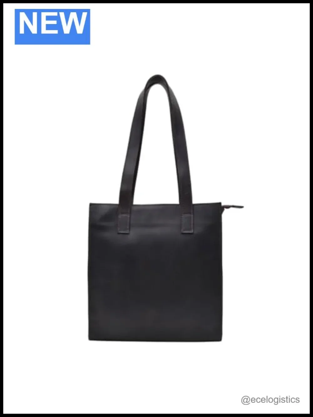 Genuine Leather Tote Satchel Handbag with Top Zipper